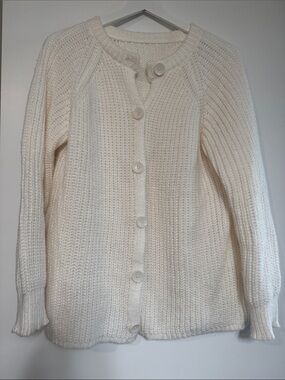 Amazon Cream Button-Up Knit Cardigan